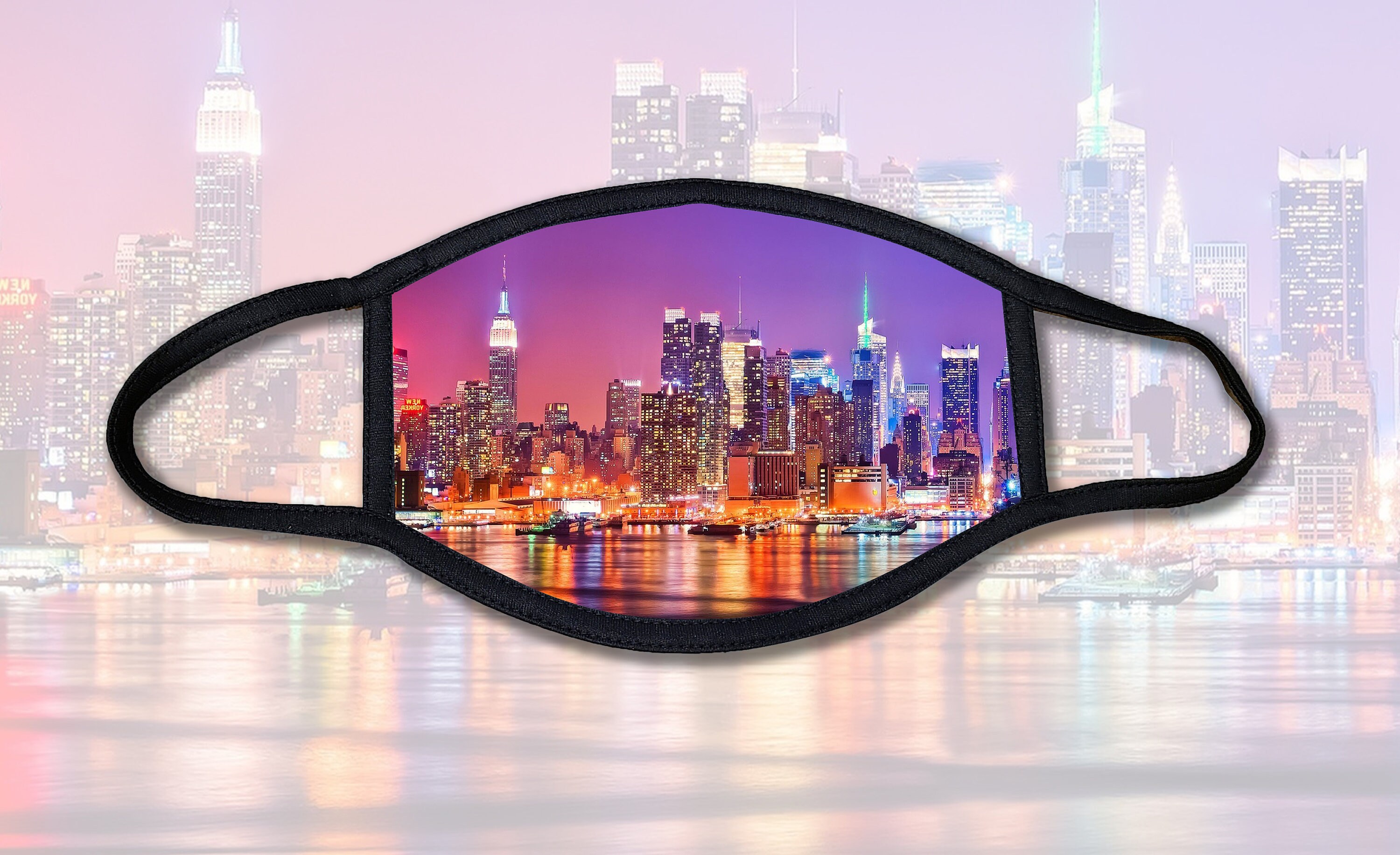 NYC Skyline Face Mask Multi Sizes Available Durable Washable Etsy