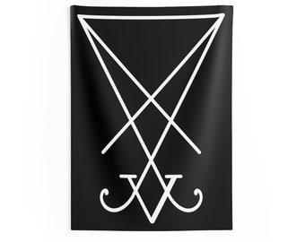 Sigil of Lucifer Tapestry | Satanic, Luciferian, Witch, Ritual, Occult, Gothic, Skull, Devil, Lucifer, Sigil