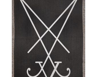 Sigil Of Lucifer Woven Blankets