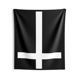 Upside down cross Tapestry | Satanic, Luciferian, Witch, Ritual, Occult, Gothic, Goat, Skull, Devil, Lucifer, Sigil
