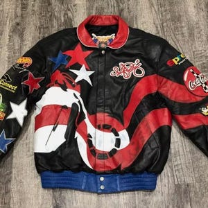 Jeff Hamilton Kyle Petty Charity Ride Leather Jacket SZ Medium