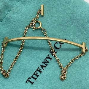 Tiffany & Co. T Smile Chain Bracelet 18K Rose Gold 7"