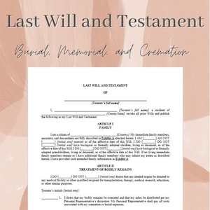 Last Will and Testament | DIY Editable Customizable