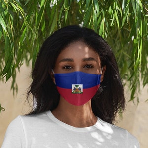 Unisex Haitian flag Face Mask | Breathable & Flexible Flag of Haiti elasticated face covers