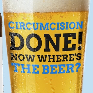 Funny Circumcision Pint Glass 16oz, Circumcised Gifts, Foreskin Gift Ideas, Circumcision present