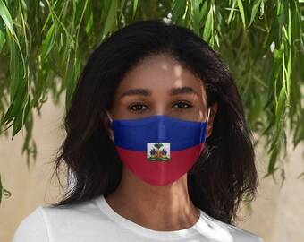 Unisex Haitian flag Face Mask | Breathable & Flexible Flag of Haiti elasticated face covers