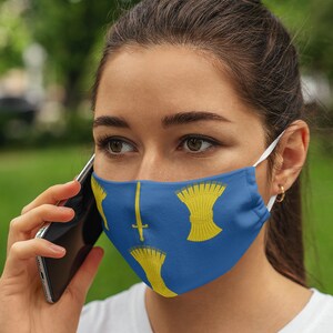 Unisex Cheshire flag Face Mask | Breathable & Flexible Flag of Cheshire elasticated face covers