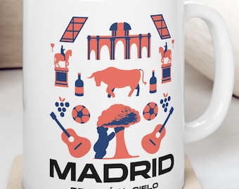 Spanische Kultur Madrid Becher 11 Unzen Spanien Hauptstadt Urlaub Geschenke
