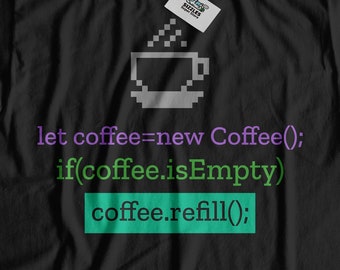Coder Kaffee Geschenk Unisex Lustiges Codeing T-Shirt | Computer Programmierer Shirt | Software-Programmierer Geschenke
