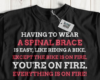 Unisex Spinal Brace T-Shirt, Spine Gift Ideas, Lumbar Spinal Bracing Gifts, Spine Surgery Shirt, Corrective TLSOs Tee