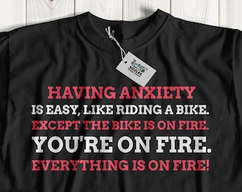 Unisex Funny Anxiety T-Shirt | Restless, Stressed, irritable, Fatigued & Anxious Gift Ideas  Panic Attack Shirt