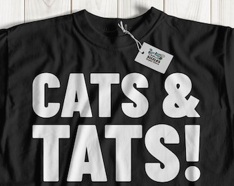 Cats & Tats Funny Cats And Tattoos T-Shirt | Tattoo Artist Shirts And Crazy Cat Lady Gifts