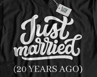 Unisex gerade verheiratet vor 20 Jahren | Lustiges 20-jähriges Jubiläum T-Shirt & Twenty Years Together Geschenke