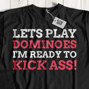 Lets Play Domineos! Unisex Funny Dominoes T-Shirt | Domino Player Gift Ideas | Dominoes Ace, Deuce & Suit Shirt