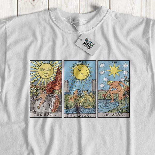 Unisex The Sun The Moon The Star Tarot Cards T shirt | Cute Tarot Shirt