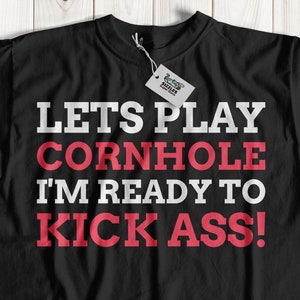 Lets Play Corn hole Unisex Funny Cornhole T-Shirt | Retro Lawn Games Gift Ideas | Bean Bags Shirt