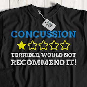 Unisex Funny Concussion T-Shirt | Blow To The Head Brain Injury Gift Ideas | Nausea Gifts | Hit Head Shirt
