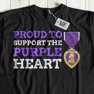 Proud To Support The Purple Heart Unisex Purple Heart T-Shirt, US Military Shirt, Military Gift Ideas, Fallen Solider Shirts