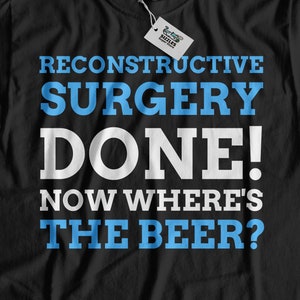 Unisex Funny Reconstructive Surgery T-Shirt | Rozszczep wargi, podniebienia, pomysły na prezenty na operację oparzeń | Mięsak, szyja, skóra, piersi Prezenty na operację raka