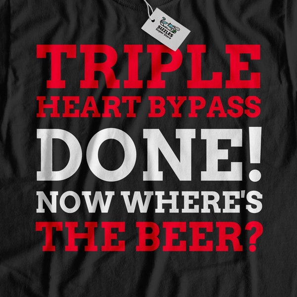 Unisex Funny Triple Heart Bypass Surgery T-Shirt | Triple Coronary Bypass Operation Gifts | Heart Shirt Open Heart Surgery Gift