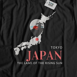 The Land Of The Rising Sun Japan Tokyo T-Shirt | Map Of Japan Gifts