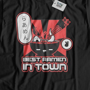Best Ramen In Town Unisex Funny Ramen Noodles T-Shirt | Japanese Ramen Shirt, Japanese Noodle Soup Gifts, Cool Asian Shirt, Culture Of Japan