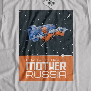 Unisex Space Race Cosmonaut T-Shirt - USSR Space Race | Yuri Gagarin Gift | For The Glory Of Mother Russia present