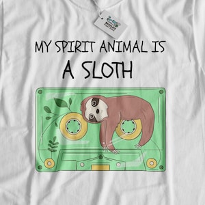 Unissex meu animal do espírito é uma preguiça camiseta | Tshirt engraçado da preguiça | eu sou um tshirt da preguiça | Ideias para presentes para preguiça | Presente de camiseta de preguiça