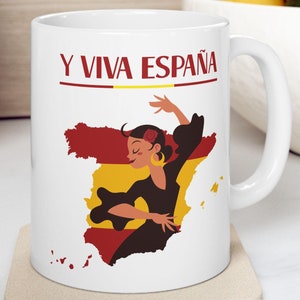 Y Viva Espana! Spanish Heritage And Culture Mug 11oz Spain Flamenco Dancer Gifts