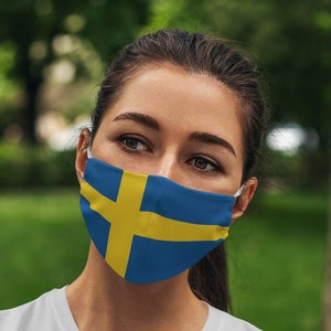 Unisex Swedish flag Face Mask | Breathable & Flexible Flag of Sweden elasticated face covers