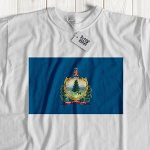 Koszulka z flagą Vermont | Koszulka z flagą Vermont | Top z flagą Vermont | Koszulki z flagą Vermont | Koszulka ze stanem Vermont | Koszulka z Vermont unisex