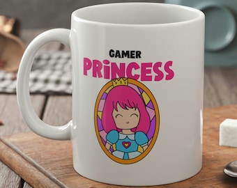 Niedliche Gamer Princess Tasse 11oz 330ml Girl Streamer Geschenke