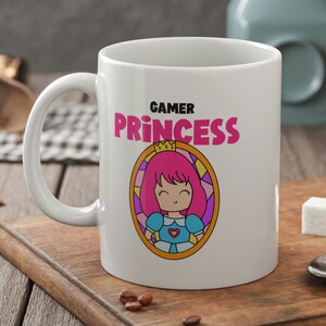Cute Gamer Princess Mug 11oz 330ml Girl Streamer Gifts
