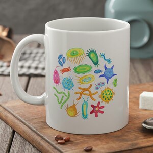 Microorganism Mug 11oz 330ml | Microbe Gifts & Science Mugs For A Biology Teacher Or Tutor