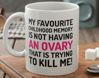 Divertida taza de torsión ovárica 11oz 330ml Regalos de endometriosis y tazas de cirugía de quiste de ovario