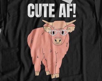 Unisex schattig Highland Cow T-shirt en pluizig vee geschenken