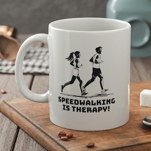 Speed Walking Is Therapy Mug 11oz 330ml Fast Walker Mugs & Marathon Gifts