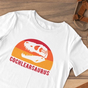 Kid's Cochlear Implant T-Shirt Funny Cochlearsaurus Shirt Cute Cochlear Gift image 1