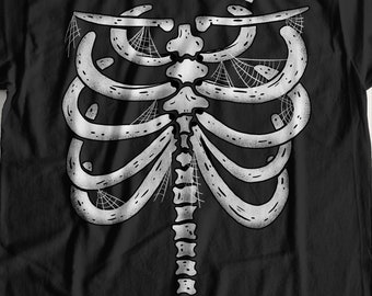 Unisex Halloween Skeleton Ribcage T-Shirt & Spooky Trick Or Treat Gifts