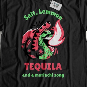 Salt, Lemmon, Tequila Unisex Funny Tequila T-Shirt | Drinking Mexican Shot Shirt | Gift For Mexican Co Worker, Friend