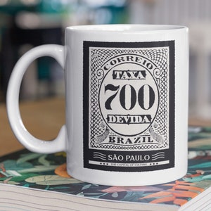 Sao Paulo Stamp Mug 11oz 330ml Gifts For Stamp Collectors Mugs, Brazilian Stamps Gifts