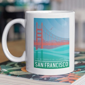 Golden Gate Bridge Mug 11oz 330ml Moving To San Francisco Gift Ideas
