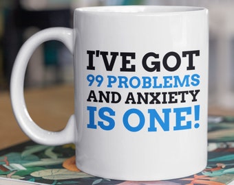 Lustige Angst Tasse 11oz 330ml Geschenk für einen Sorgenr & Ängstliche Tassen