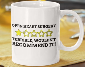 Divertente Tazza di chirurgia a cuore aperto 11oz 330ml Tazze per insufficienza cardiaca / arresto cardiaco, idee regalo per attacchi di cuore
