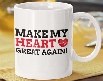 Rendi di nuovo grande il mio cuore! Divertente Tazza di chirurgia a cuore aperto 11oz 330ml / Idee regalo per insufficienza cardiaca / Tazze di bypass cardiaco Regali per malattie cardiache