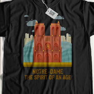 Unisex Cathédrale Notre-Dame de Paris t-shirt | Cathedral Notre Dame shirt | Paris medieval Catholic cathedral gift ideas