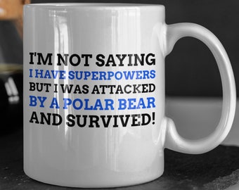 Divertente Polar Bear Attack Mug 11oz 330ml Polar Bear Idee Regalo