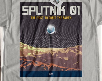 Unisex Sputnik 01 T-Shirt, 1957 Sputnik Shirt, First Artificial Earth Satellite, Cosmonaut Gift Ideas, USSR Space Gifts