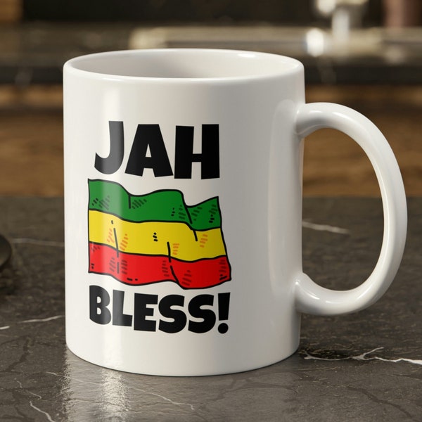 Jah Bless! Rastafarian Mug 11oz 330ml Rasta Flag Gifts & Jamaican Mugs