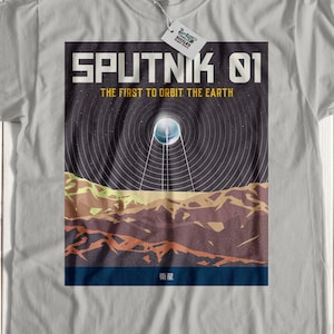 Unisex Sputnik 01 T-Shirt, 1957 Sputnik Shirt, First Artificial Earth Satellite, Cosmonaut Gift Ideas, USSR Space Gifts